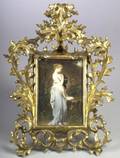 Gilt Gesso Framed German Handpainted Porcelain Plaque
