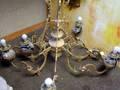 Large Victorian Aesthetic Gilt Cast Metal EightArm Kerosene Chandelier