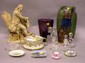 Sixteen Assorted Decorative Glass and Ceramic Table Items