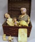 Three Bisque Head Dolls with Jointed Composition Bodies