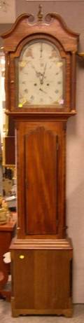 Georgian Inlaid Mahogany Veneer Tall Case Clock