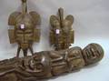 Two African Carved Wood Masks and a Totem