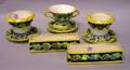 Eight Small Italian Della Robbia Table Items