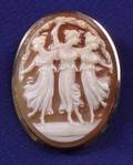 18kt Gold Shell Cameo Pendant Brooch