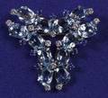 Platinum Aquamarine Sapphire and Diamond Pendant Brooch