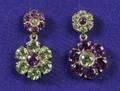 18kt Gold Peridot and Amethyst Earpendants