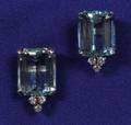 Platinum Aquamarine and Diamond Earrings