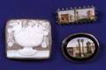 Two Antique Micromosaic Pins and Shell Cameo Brooch
