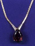 14kt Gold Rubelite and Diamond Pendant Necklace