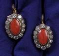 Coral and Diamond Earrings