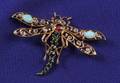 18kt Gold and Gemset Dragonfly Pin