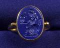 22kt Gold and Lapis Intaglio Ring