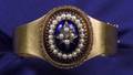 Victorian 15kt Gold Enamel and Gemset Bangle Bracelet