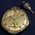 Art Deco Platinum and Diamond Open Face Pocket Watch Longines