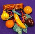 Bakelite Fruit Brooch