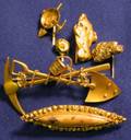 Group of Six 14kt and 9kt Gold Rush Jewelry Items