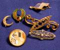 Group of Antique Gemset and Enamel Pins