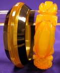 Two Bakelite Carved Bangles