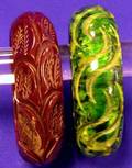 Two Bakelite Carved Bangles