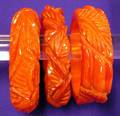 Three Bakelite Carved Bangles