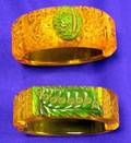 Two Bakelite Carved Applejuice Bangles