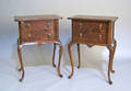 Pair of burled walnut 2drawer end stands