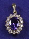 18kt Gold Tanzanite and Diamond Pendant