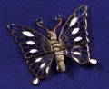 14kt Gold Pliqueajour Enamel and Sapphire Butterfly Pin