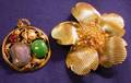 14kt Gold Flower Brooch and a Gemset Pendant