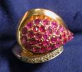 Retro 14kt Bicolor Gold Ruby and Diamond Ring