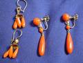 Two Pairs of Coral Earpendants