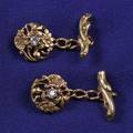 Art Nouveau 18kt Gold and Diamond Cufflinks