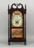 Rare Norristown Pennsylvania mahogany pillar and scroll clock ca 1835