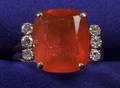 Fire Opal and Diamond Ring