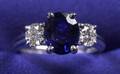 Platinum Sapphire and Diamond Ring