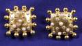 18kt Gold Diamond and Pearl Earclips