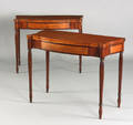 Rare pair of Massachusetts or New Hampshire Federal mahogany card tables ca 1805