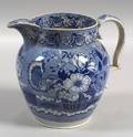 Blue Transfer Decorated Ironstone Pitcher