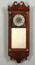 Federal mahogany mirrored wall clock ca 1820