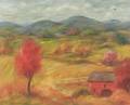 Paul Meltsner American 19051966 Red Barn in an Autumn Landscape