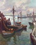 Emile Albert Gruppe American 18961978 Unloading the Nets