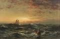 Edward Moran American 18291901 Seascape Sunrise with Buoy
