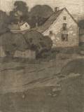 School of Arthur Wesley Dow American 18571922 Cottage View Late Day