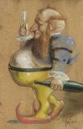 American School 20th Century A ToastAn Illustration with a Dwarf