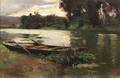 Agricol Louis Montagne French 18791960 Quiet River with a Rowboat