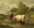Attributed to Narcisse Virgile Diaz de la Pena French 18081876 Cattle Watering at the Well