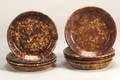 Nine Rockingham Glazed Pottery Pie Plates