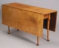Queen Anne Maple and Tiger Maple Dropleaf Dining Table