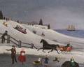 Martha F Cahoon American b 1905 Sleigh Ride and Winter Fun
