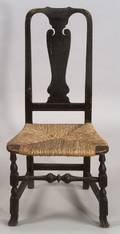 Queen Anne Black Painted Side Chair